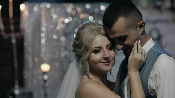 Wedding couple. Lovely groom and bride. Happy family. Man and woman in love video