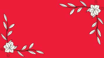 2d floral frame decoration in red video