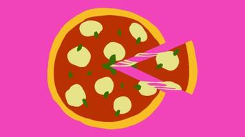 rolig animerad pizza video