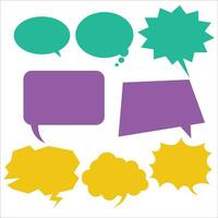 Set of colorful speech bubbles in flat style. Vector Illustration.