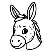 Simple one line drawing of donkey vector