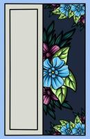 frame the border with an arrangement of leaves and flowers. Vector design