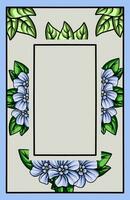 frame the border with an arrangement of leaves and flowers. Vector design