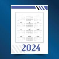 clean 2024 printable calendar layout schedule business event vector