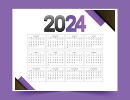 2024 new year calendar template organize events or holidays vector