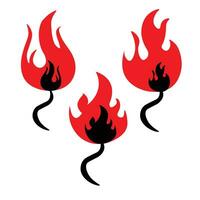 group of 3 fire source characters vector illustration