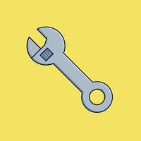 Adjustable wrench vector illustration. Tool for installing or removing nuts and bolts. Isolated hand tools