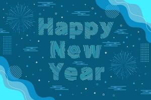 Happy New Year text greetings vector