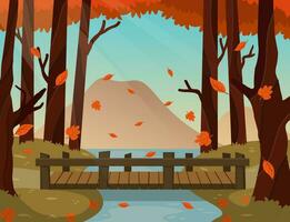 natural scenery of autumn forests and mountains for the background vector