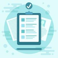 job applicant checklist document and file with pen icon vector