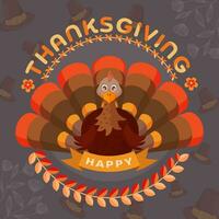 thanksgiving concept with turkey illustration vector