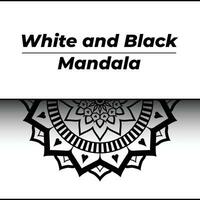 Islamic mandala background design with black-and-white color vector