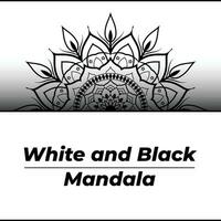 Islamic mandala background design with black-and-white color vector