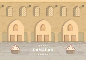 The background for an Islamic event is the month of Ramadan with an illustration of a mosque vector