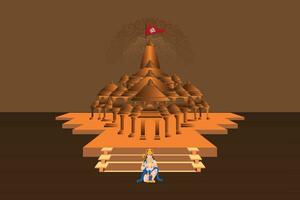 Free Vector ram mandir design