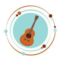 Isolated vector illustration graphic icon symbol of a guitar and music