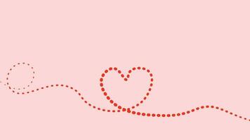 Valentine minimalist drawing love symbol background in red and white. vector