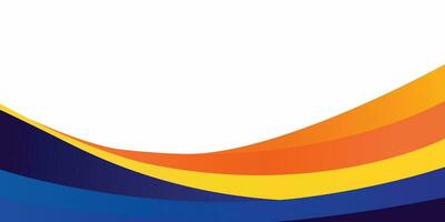 Abstract blue and orange business banner background with dynamic waves composition. Flat vector illustration