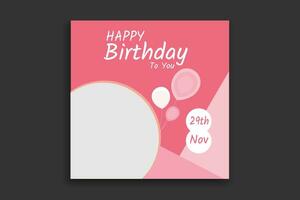 bairthday card design, birthday invitation banner vector