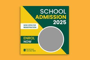 Admission Banner,school admission social media post vector