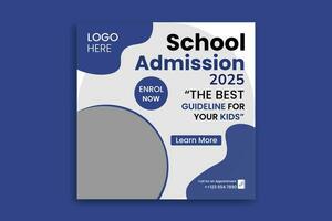 Admission Banner,school admission social media post vector