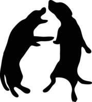 Dog playing silhouette royalty free image vector