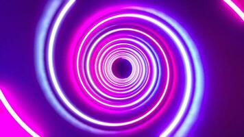 astratto neon tunnel con in movimento ottagoni video