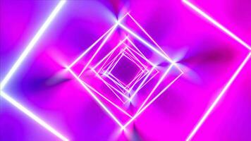 Abstract Neon Tunnel with Rotating Squares video