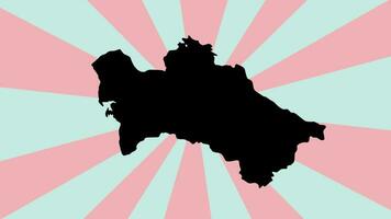 Turkmenistan map icon animation with a rotating background video