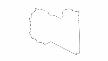 Libyan map sketch icon animation video