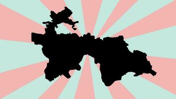 Animated Tajikistan map icon with rotating background video