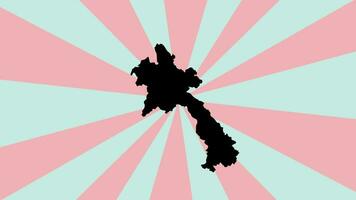 Animated Laos map icon with a rotating background video