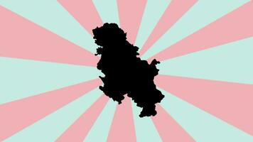 animado sérvio mapa ícone com rotativo fundo video