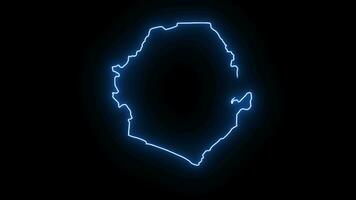 sierra leone Land Karta ikon animering med en lysande neon effekt video