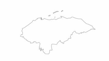 Animation of a sketch icon of a map of Honduras video