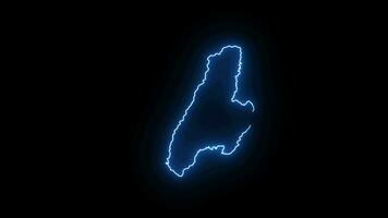 animiert Video von Kuba Karte Symbol mit glühend Neon- bewirken