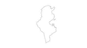 Tunisian map sketch icon animation video