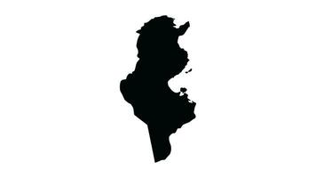 Animation Formen ein Karte Symbol zum das Land von Tunesien video