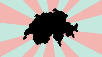 Animated Swiss map icon with rotating background video