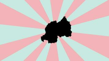 Animated video of the Rwanda map icon with a rotating background