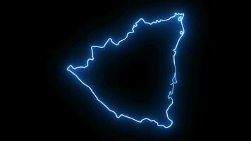 Animated Nicaragua map icon with a glowing neon effect video