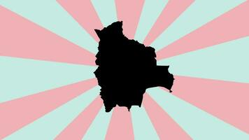 animación de bolivia país mapa icono con giratorio antecedentes video
