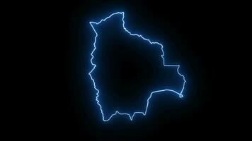 Animated video of the Bolivian map icon with a glowing neon effect