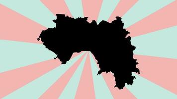 Animated video of the Guinea map icon with a rotating background