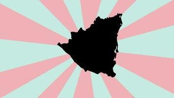animerad nicaragua Karta ikon med roterande bakgrund video