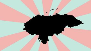 animación de el mapa icono para el país de Honduras con un giratorio antecedentes video