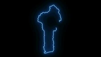 animiert Benin Karte Symbol mit ein glühend Neon- bewirken video