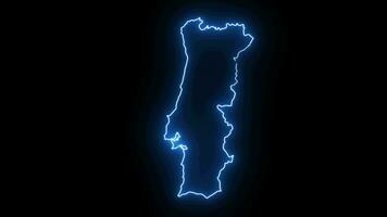 Animated Portugal map icon with a glowing neon effect video