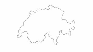 animado suizo mapa bosquejo icono video