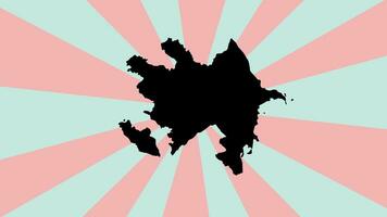 Animation of the Azerbaijan country map icon with a rotating background video